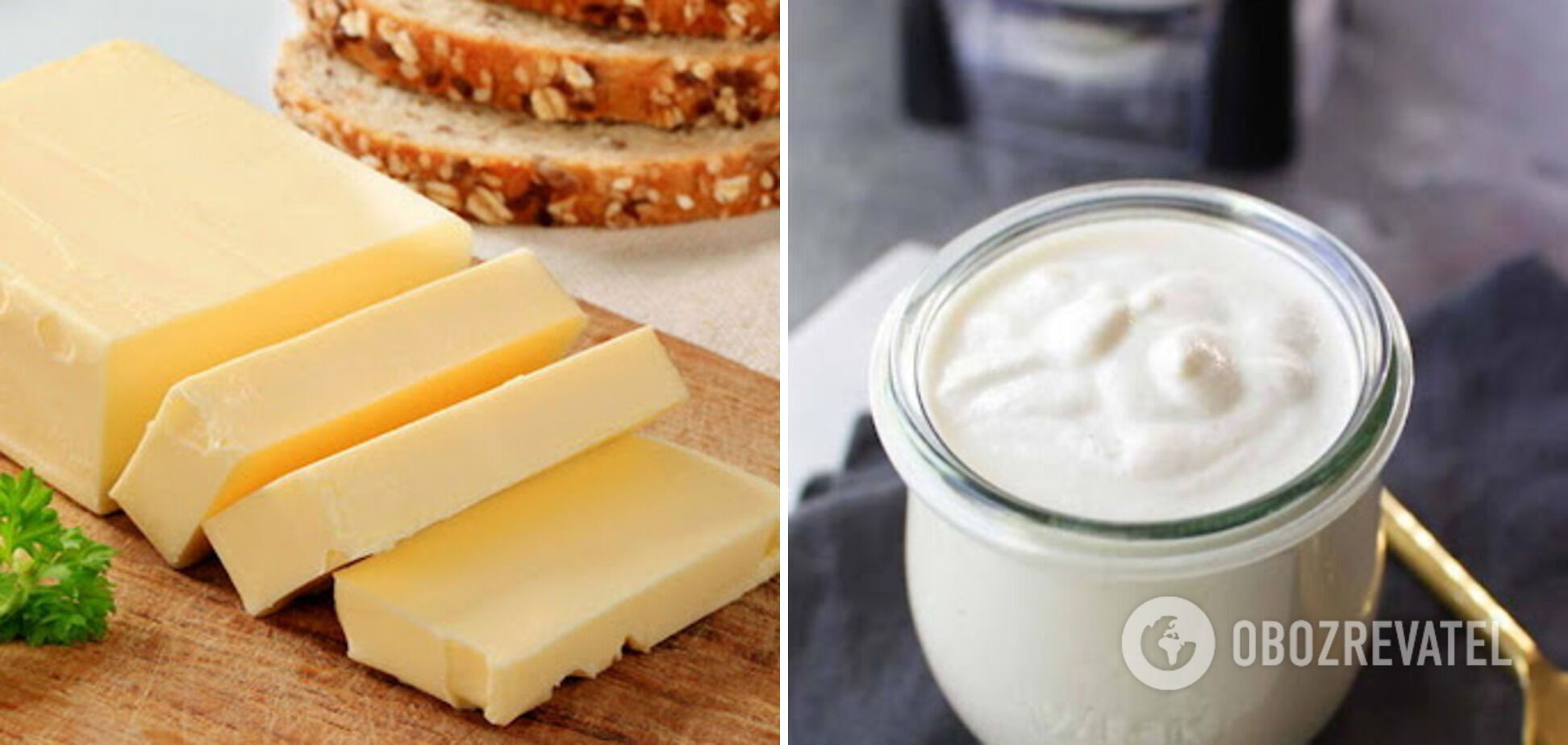 Масло и сметана – ингредиенты для лепешек
