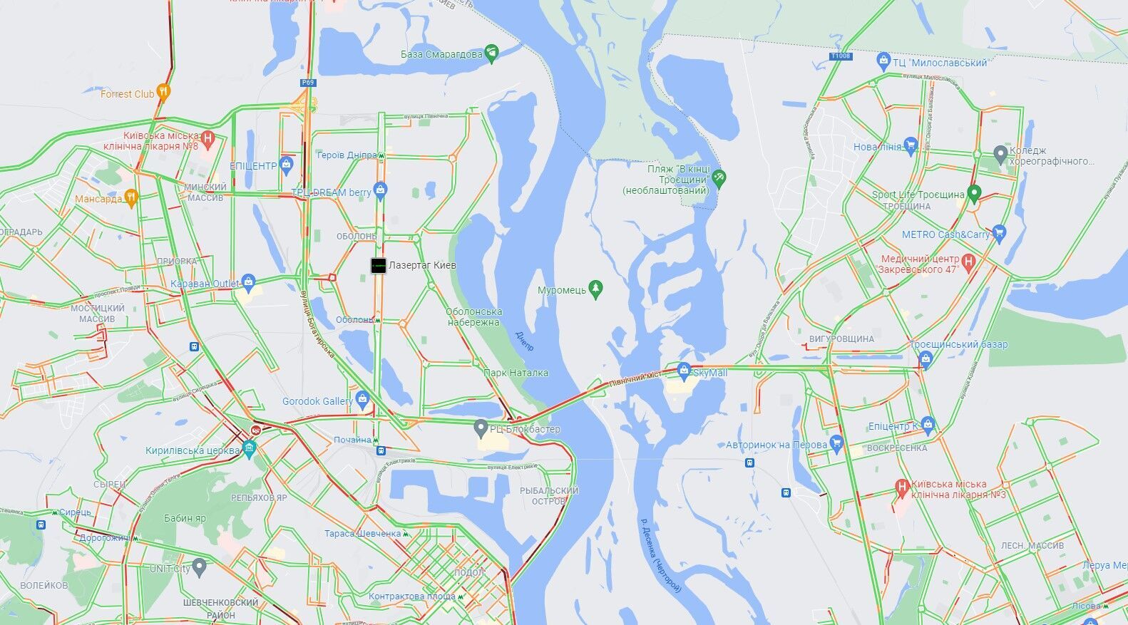 Оболонь и Троещина.