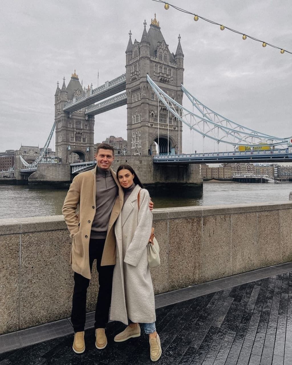 Николай Матвиенко с женой в Лондоне.