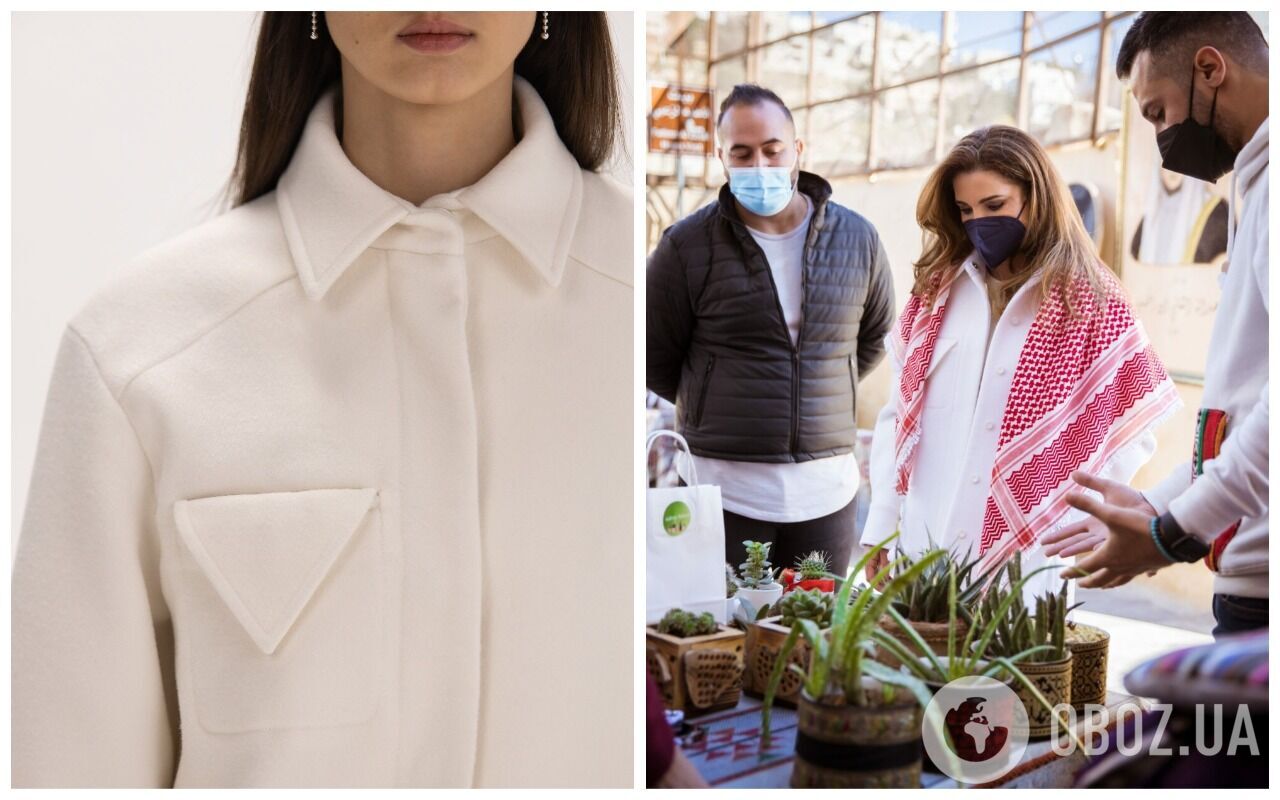 Королева Иордании надела пальто-рубашку от украинских производителей
