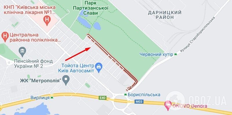 Нападение произошло возле парка Партизанской славы в Киеве