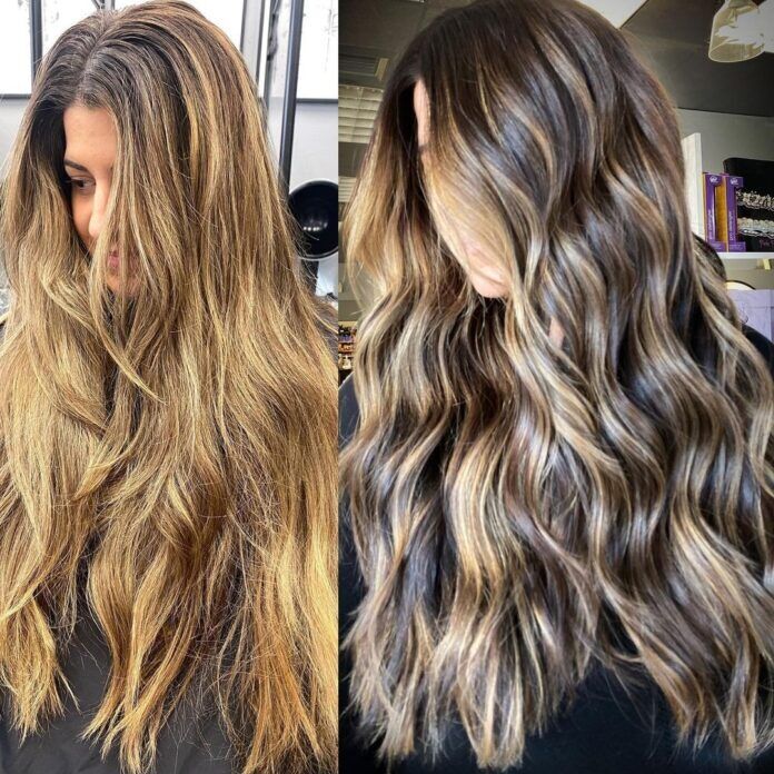 Волосы до и после окрашивания