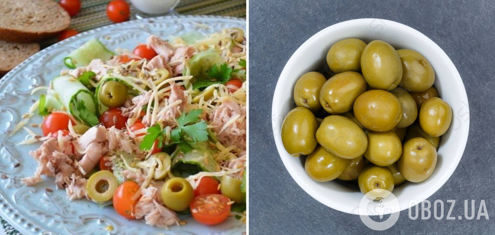 Салат с тунцом и оливками