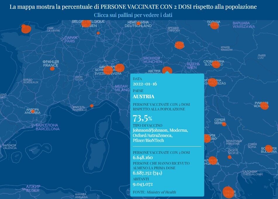 Дані про вакцинацію проти COVID-19 в Австрії