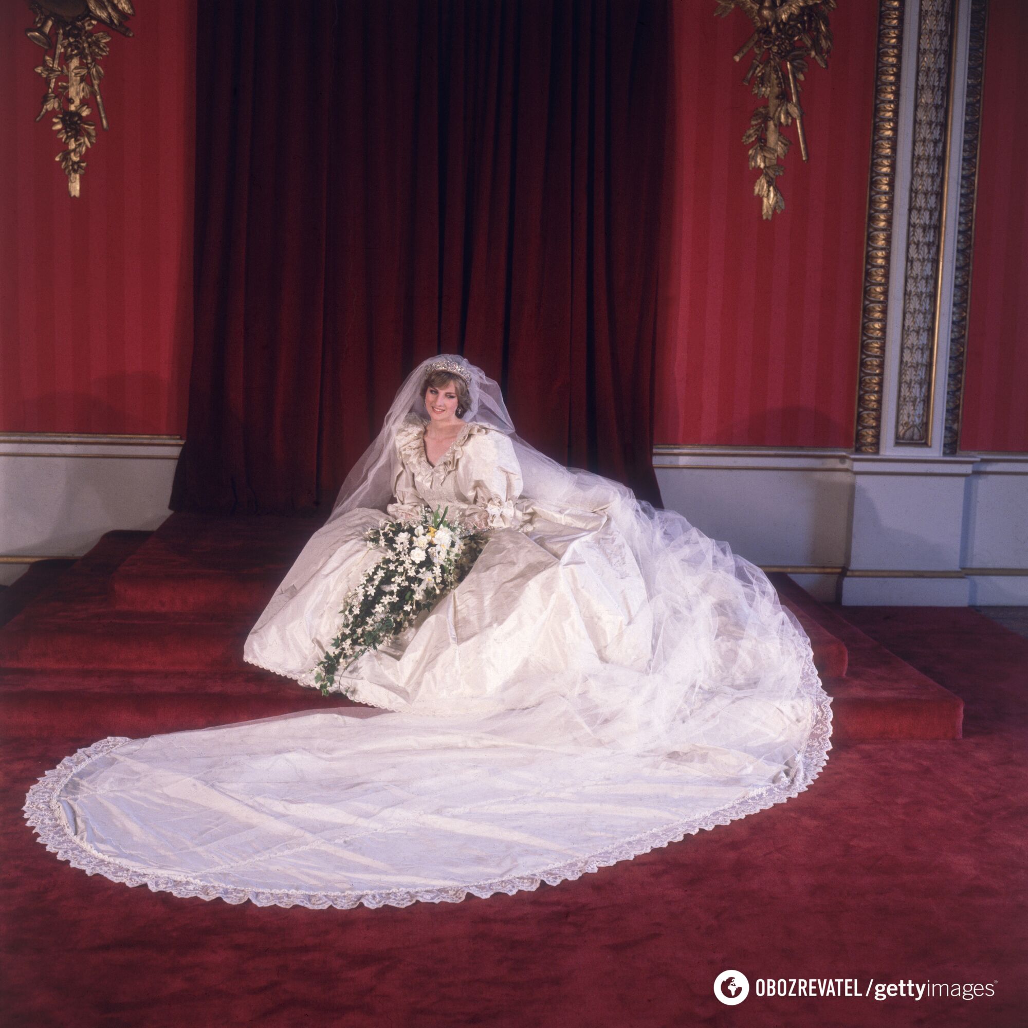 Леди Диана в день своей свадьбы в июле 1981 года