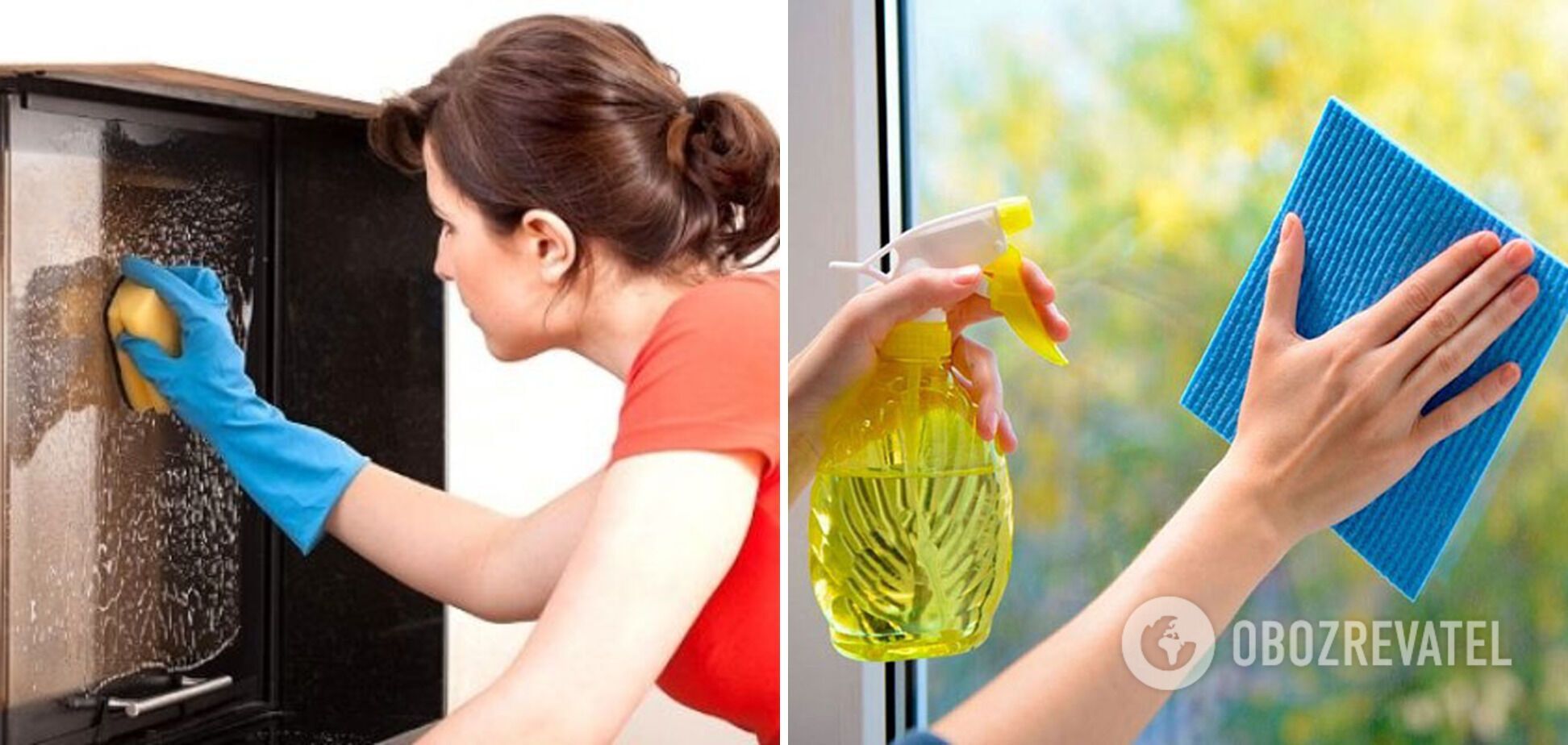 Для окон и зеркал лучше всего подходят специализированные средства для мытья стекла.