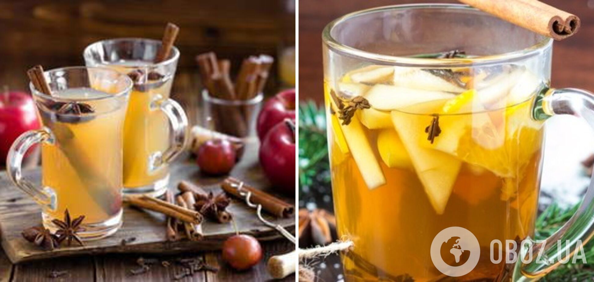 Витаминный чай с яблоками и корицей