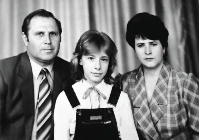 Елена Кравец со своими родителями
