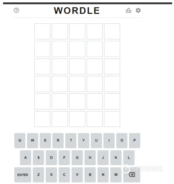 Игровое поле Wordle