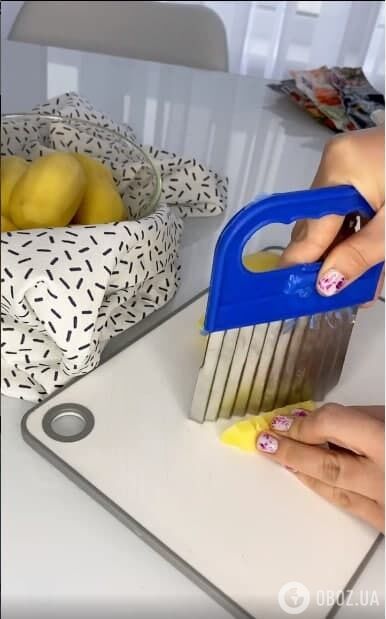 Нарізання картоплі фігурним ножем