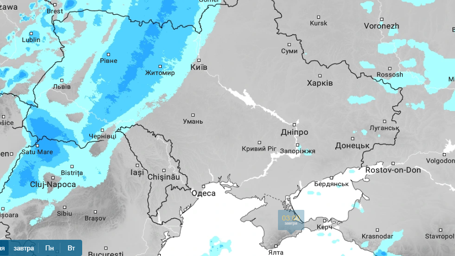 Циклон на ранок 30 січня.