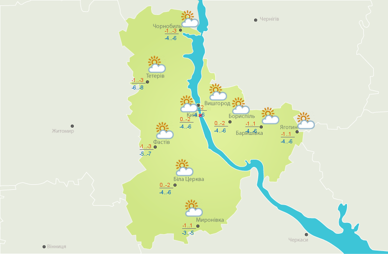 Погода в Киеве 1 февраля