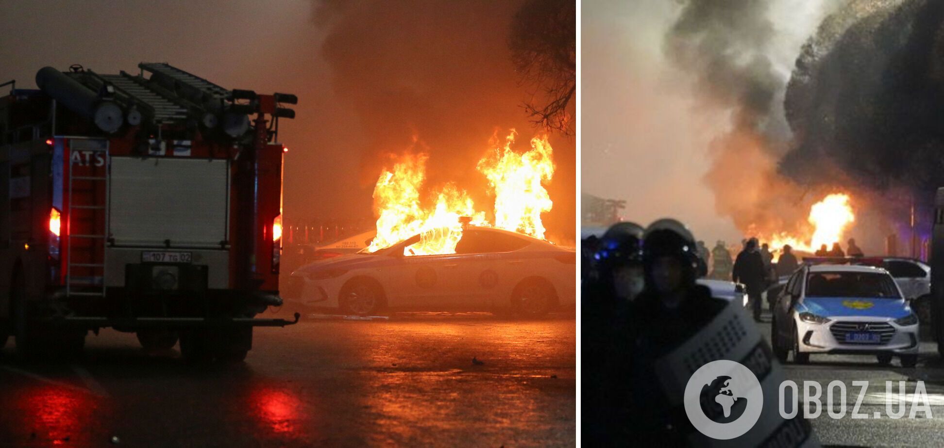 Мітингувальники в Алмати палили поліцейські авто