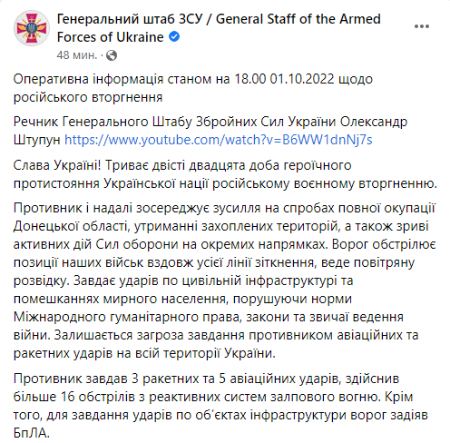 Авіація ЗСУ 21 раз за добу вдарила по ворогові, керівництво військ РФ намагається приховати значні втрати - Генштаб