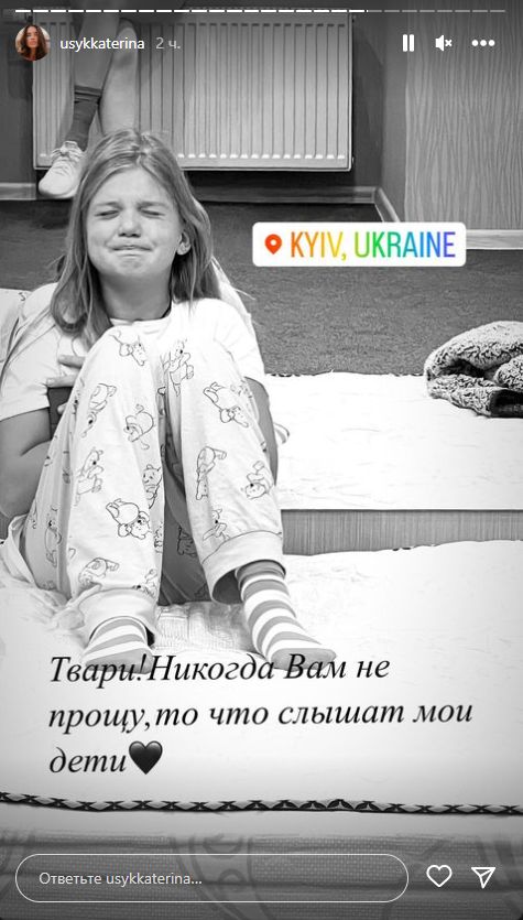 "Тварюки! Ніколи не пробачу": дружина Усика відреагувала на вибухи у Києві