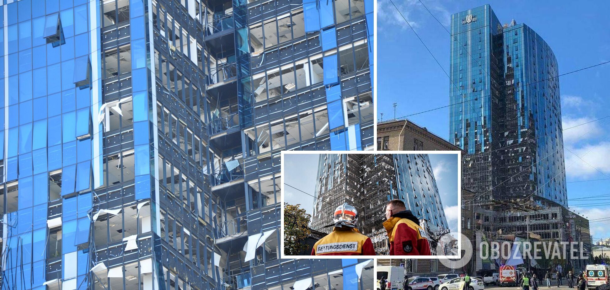 В результате ракетных ударов РФ по Киеву повреждены офисы корпораций Microsoft и Samsung. Фото