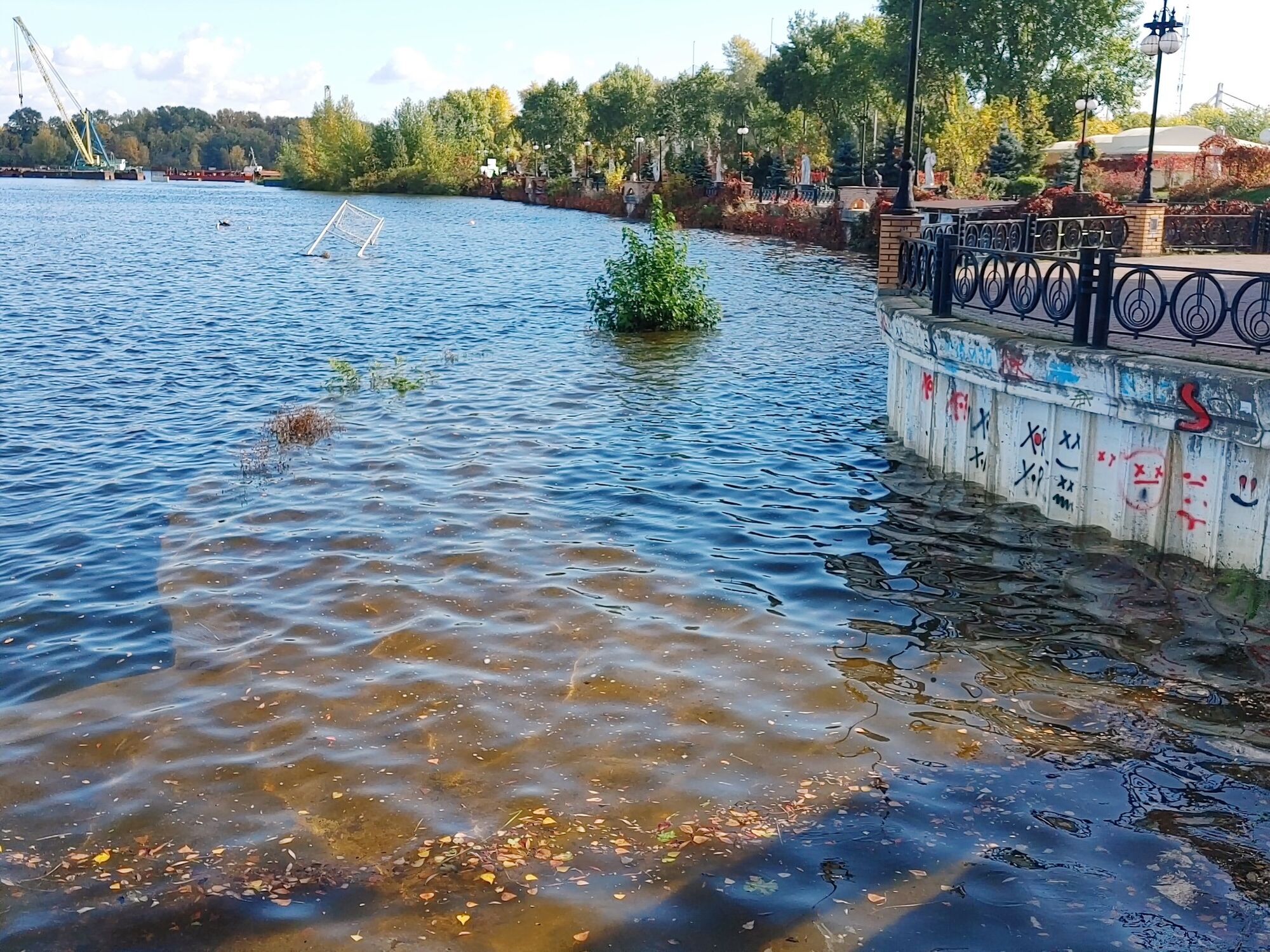 В сети показали последствия повышения уровня воды в Днепре в Киеве. Фото