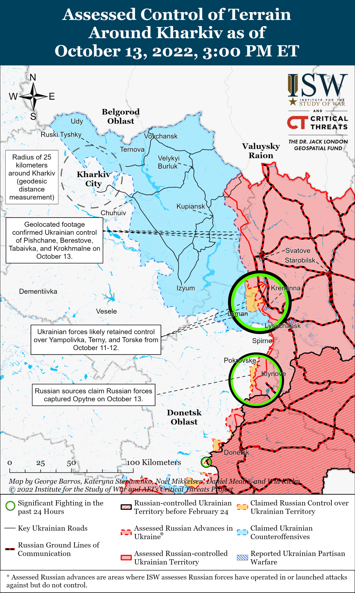 ВСУ продвинулись северо-западнее Сватово, оккупанты боятся контрнаступления на Кременную – ISW