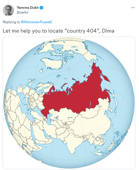 Медведєв видав нову заяву про допомогу США Україні: йому вказали, хто насправді''країна 404''