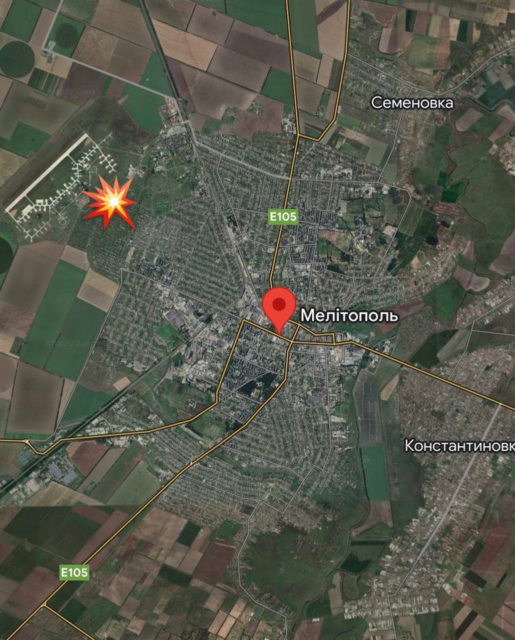 У Мелітополі підтверджено удари по ворожій базі біля аеродрому