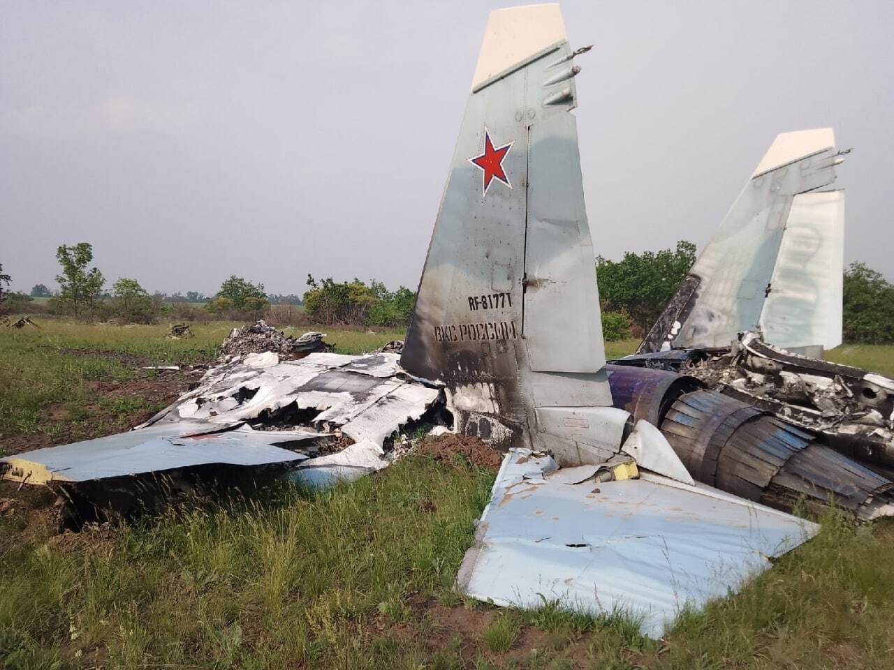 Российский Су-30СМ за $50 млн превратился в металлолом: в сети показали кадры уничтоженного на Харьковщине истребителя