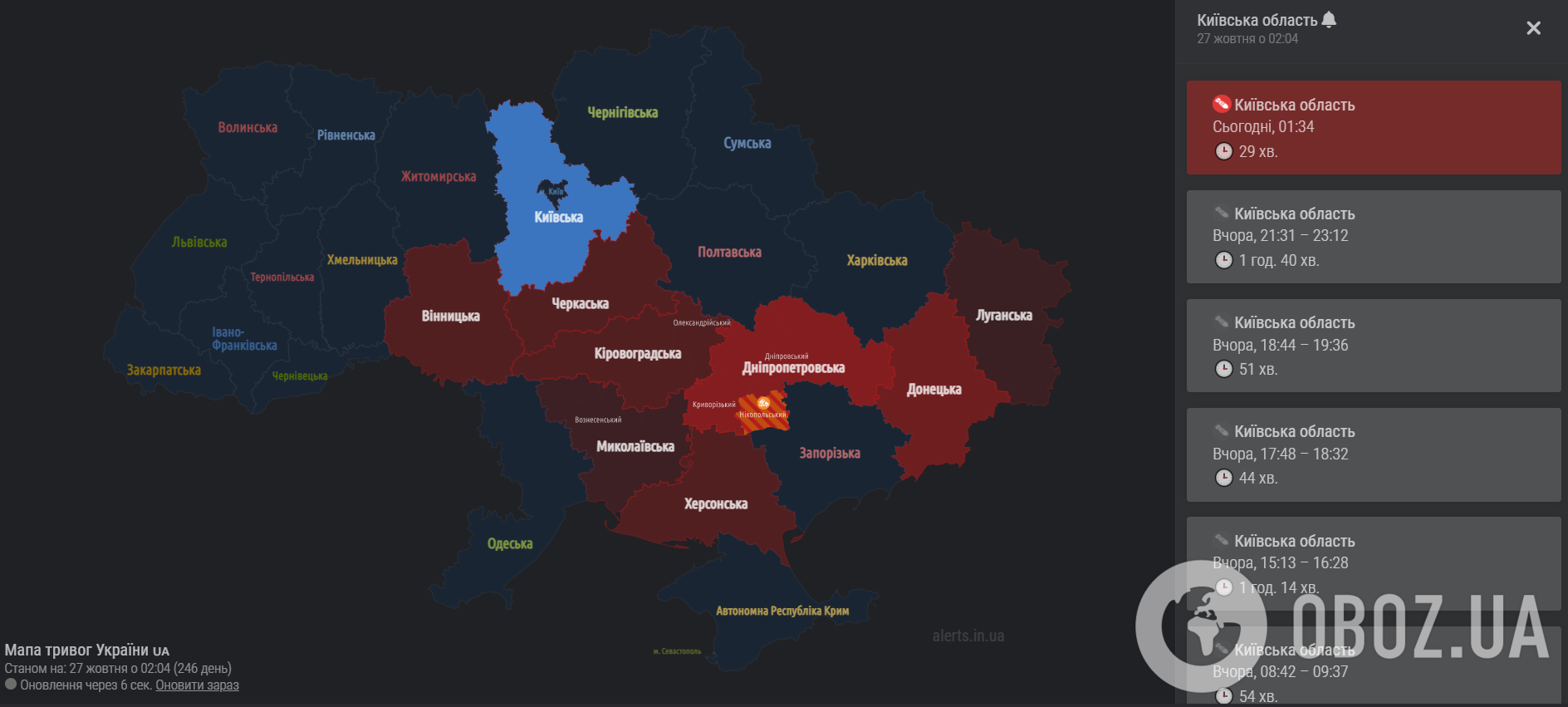 Окупанти вдарили по Київщині 6 дронами-камікадзе: є влучання в об’єкт інфраструктури