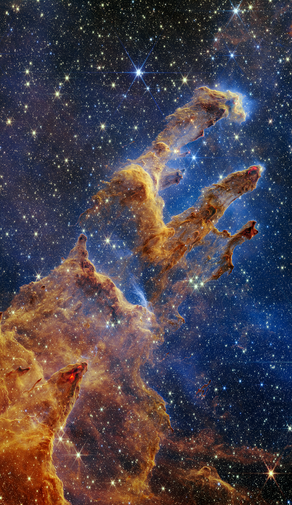 В NASA опублікували друге зображення знаменитих "Стовпів творіння", зроблене супертелескопом "Джеймс Вебб". Фото