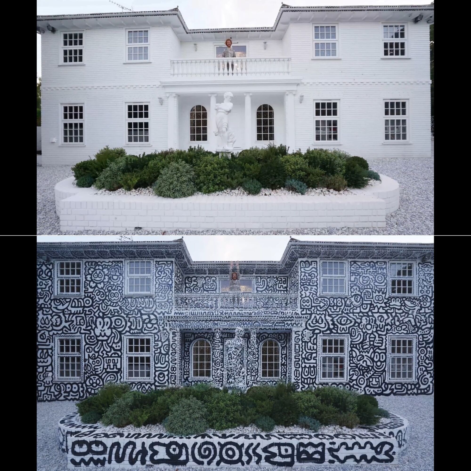 Художник Mr.Doodle из Британии за 2 года полностью разрисовал свой дом снаружи и внутри. Фото и видео