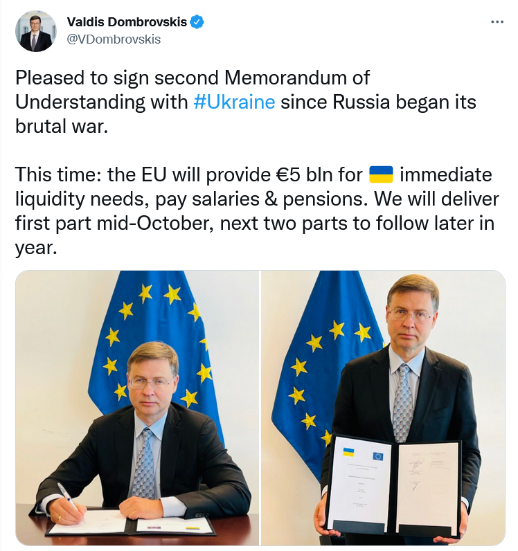 Євросоюз надасть Україні макрофінансову допомогу у розмірі 5 млрд євро