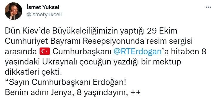 ''Прошу хоч один Bayraktar, щоб не вмирали діти'': в мережі показали зворушливий лист дитини з Ірпеня Ердогану. Фото