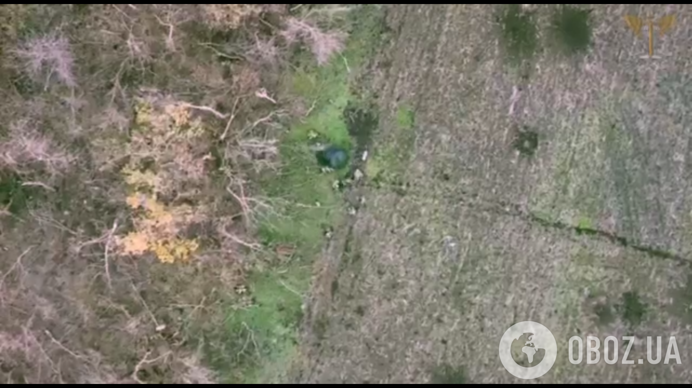 Украинский дрон сбросил на оккупантов взрывчатку