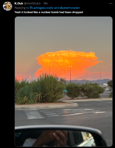  У Лас-Вегасі хмара в вигляді ''ядерного гриба'' налякала містян. Фото
