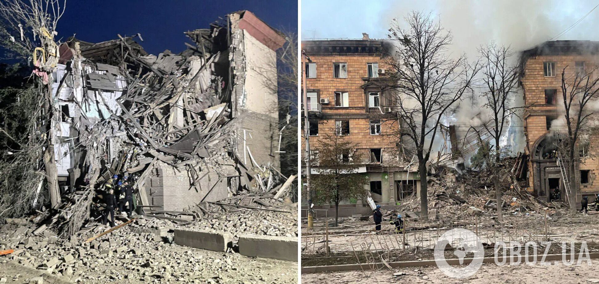 Число жертв ракетного удара РФ по домам в Запорожье возросло до 11: разбор завалов продолжается. Фото