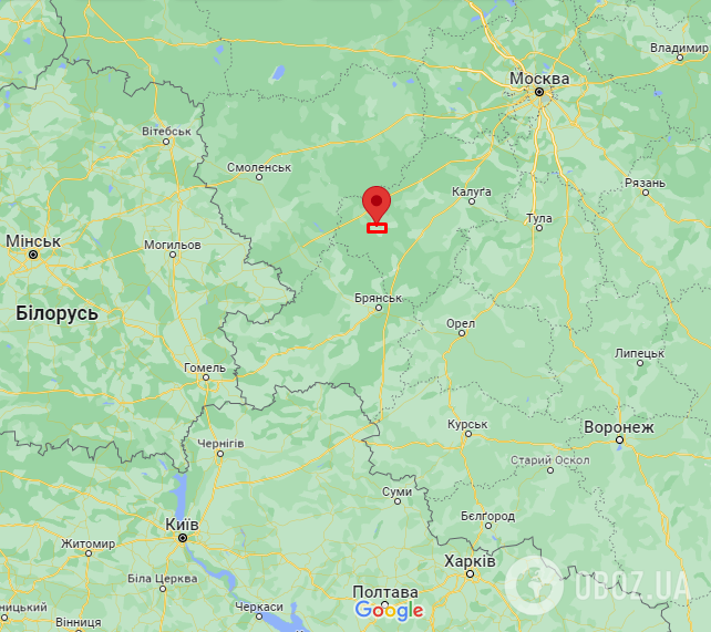 Шайківка Калузької області РФ на карті