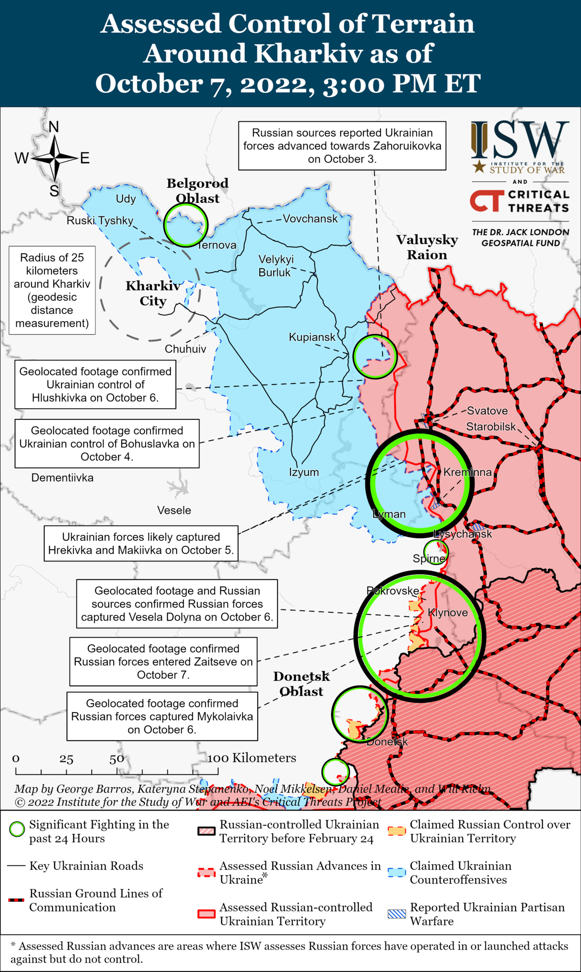 ВСУ ведут контрнаступление вдоль дороги Кременная-Сватово, у оккупантов большие проблемы – ISW