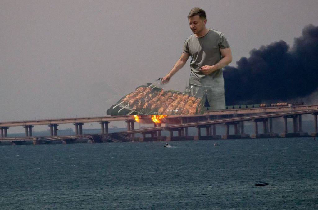 Реакция украинцев на пожар на Крымском мосту