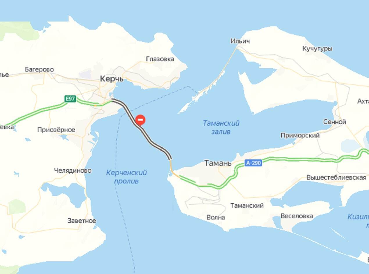 Крымский мост на ''Яндекс.Картах'' 8 октября