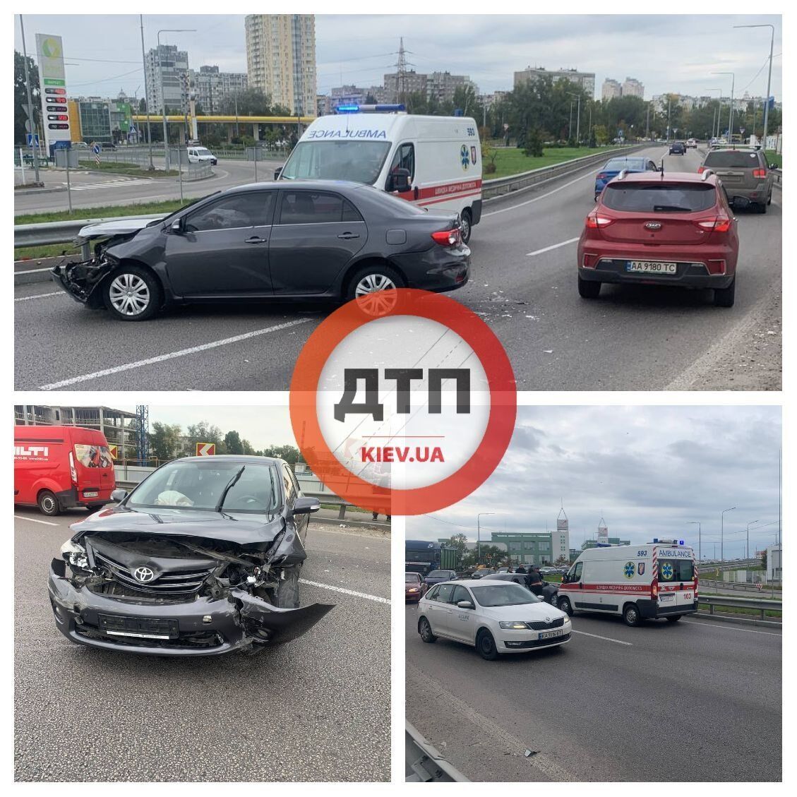 У Києві на Оболоні через аварію за участю Toyota виник затор. Фото