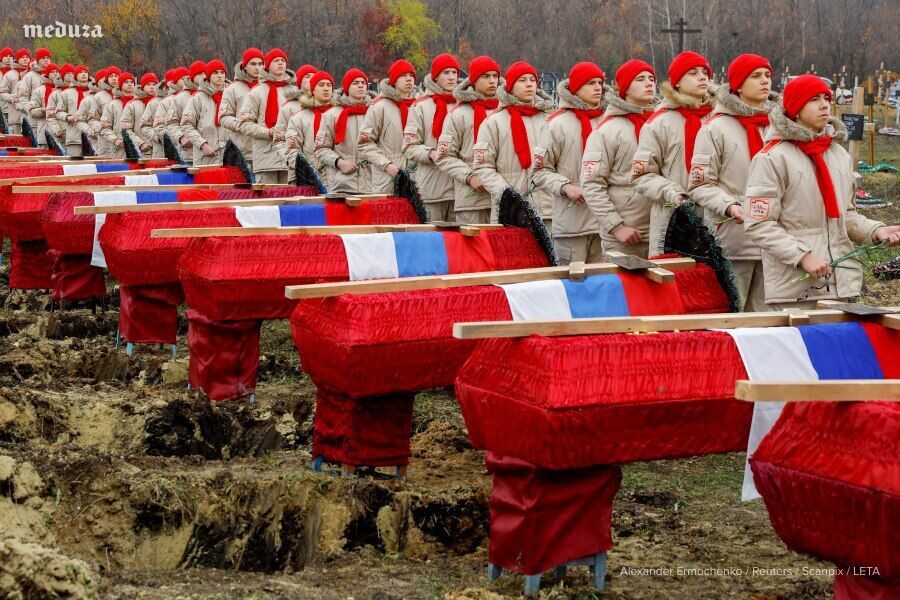 В Луганську поховали 38 ліквідованих окупантів: на похорони пригнали школярів з ''Путінюген''. Фото