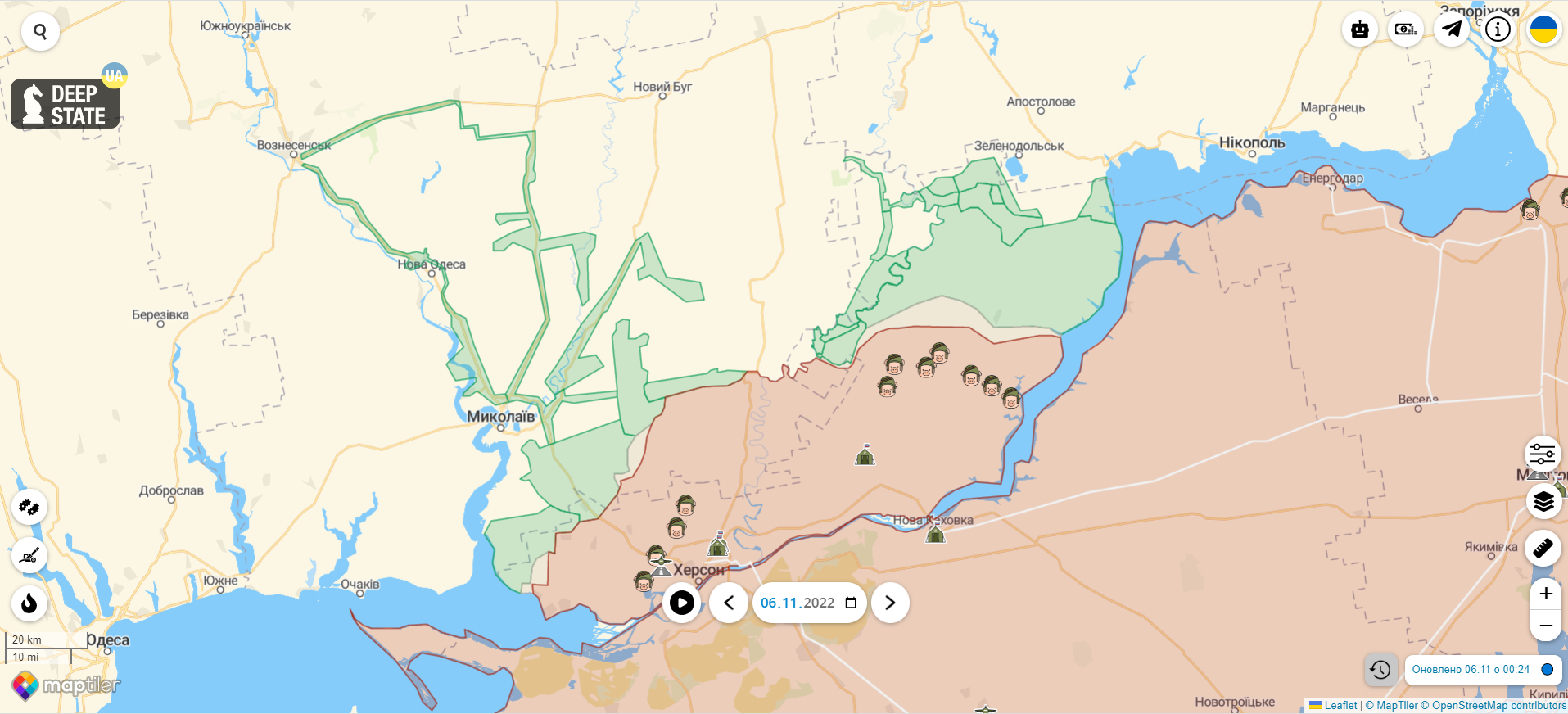 На правому березі Дніпра за тиждень звільнили 179 населених пунктів – ОК ''Південь'' 