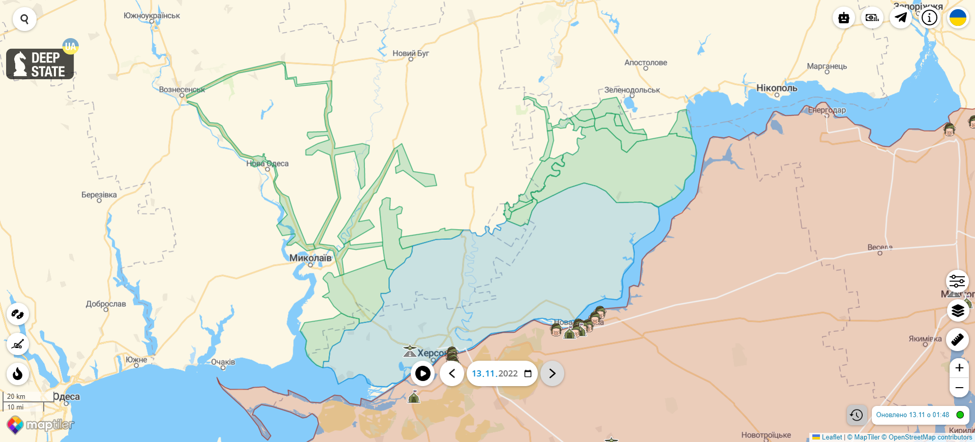 На правом берегу Днепра за неделю освободили 179 населенных пунктов – ОК "Юг"