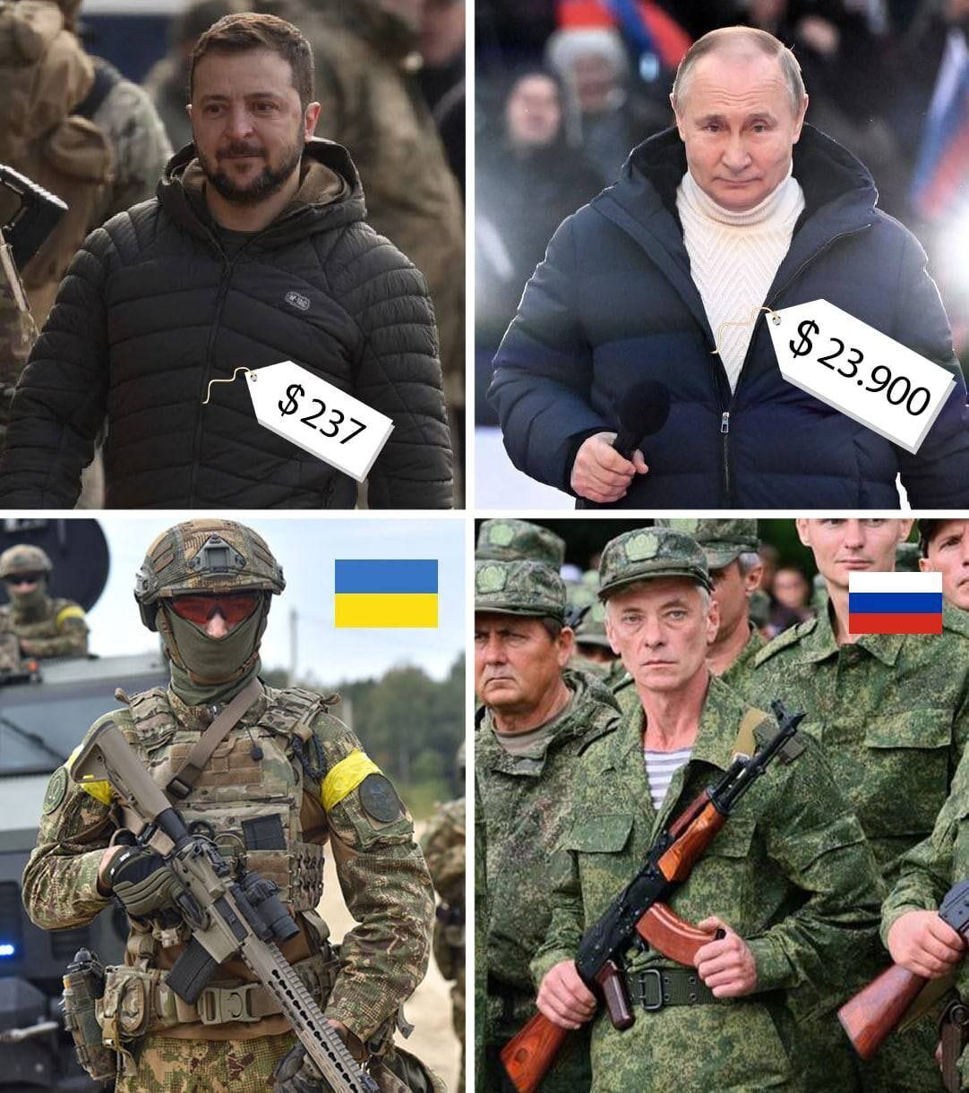 Сразу видно, кто со своим народом: Зеленский приехал в Херсон в куртке за $237, а Путин вышел к россиянам в пуховике за $12 000