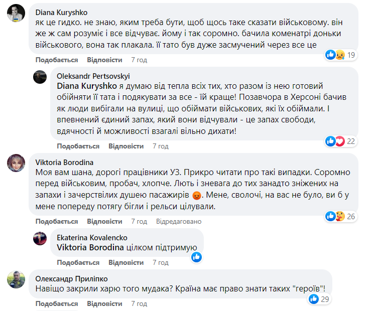 Те, що він почув, його ранило: українці вимагають покарати пасажирів "Укрзалізниці", які образили військового. Фото 