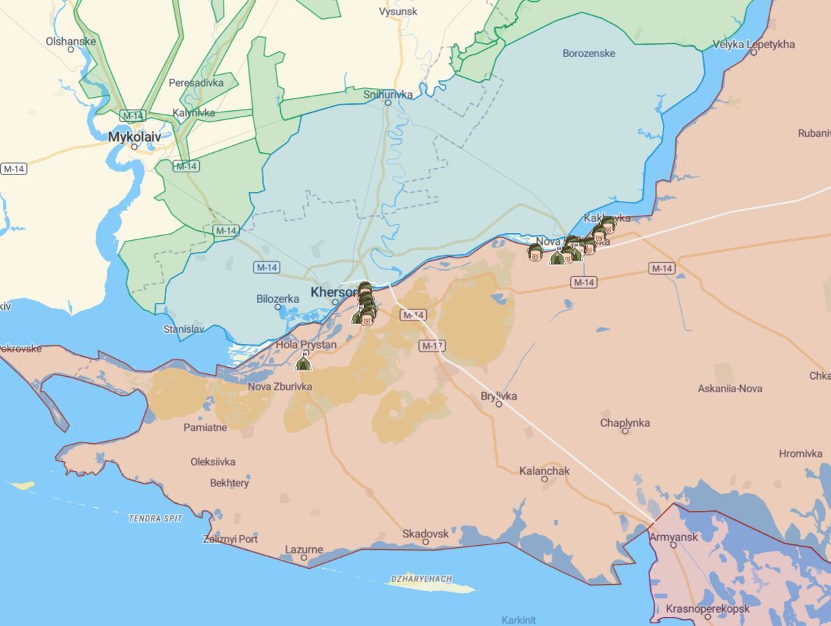 Війська РФ облаштовують оборонні рубежі на лівому березі Дніпра, авіація ЗСУ завдала 14 ударів по ворогу за добу – Генштаб