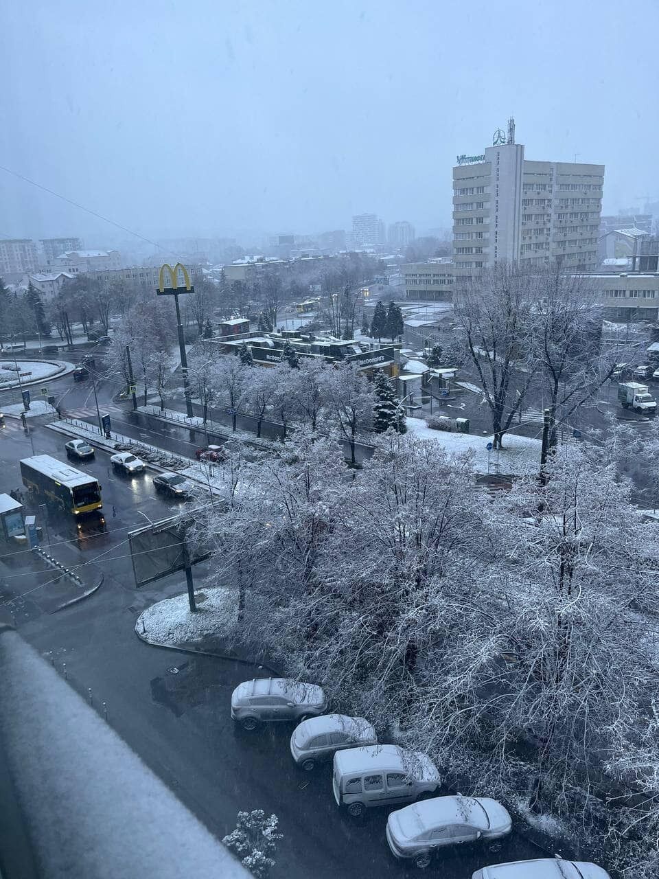В Киеве, Львове и Харькове пошел первый снег: Фото и видео