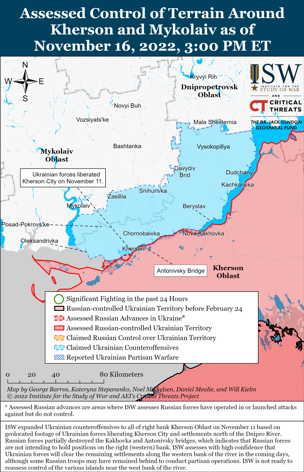 ВСУ нанесли удары по российским логистическим узлам на юге и ведут контрнаступление на Луганщине – ISW