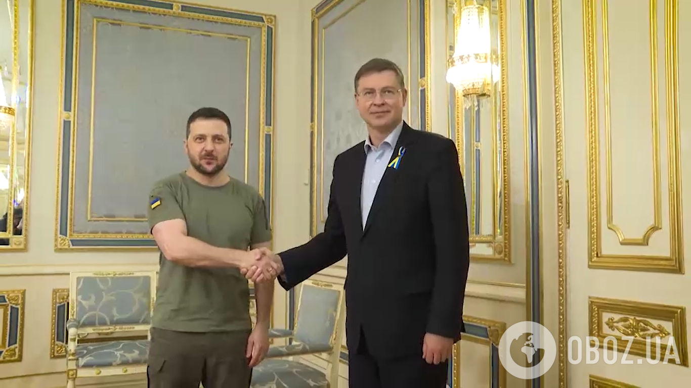 Владимир Зеленский встретился с вице-президентом Еврокомиссии Валдисом Домбровскисом