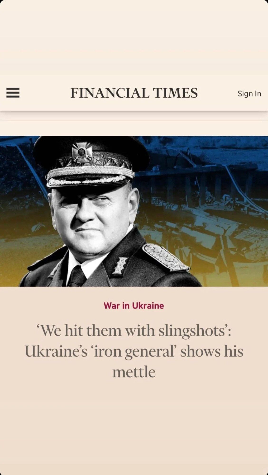 ''За успехами Украины на поле боя стоит ''железный генерал'': Financial Times посвятила статью Залужному