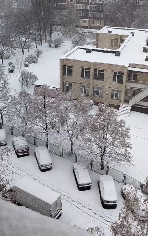 Киев ночью засыпало снегом: в сети показали яркие фото и видео