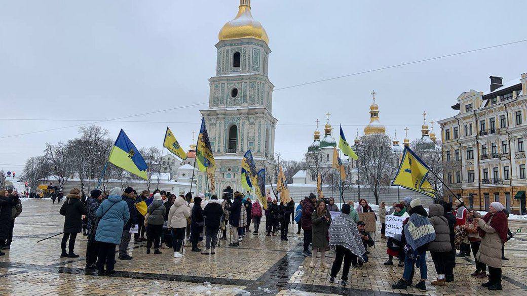 Акция в Киеве к полугодию выхода бойцов из "Азовстали"